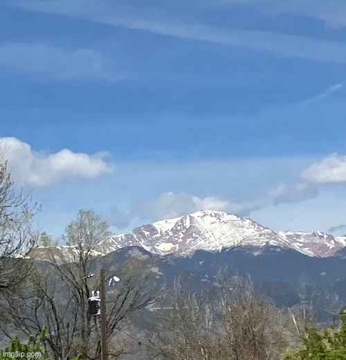 Pikes peak from my house | image tagged in mountain | made w/ Imgflip meme maker