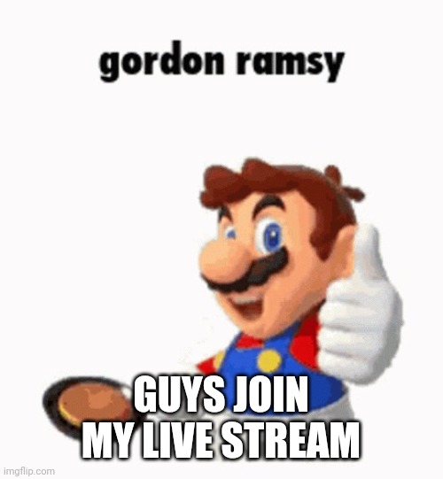 link in last post | GUYS JOIN MY LIVE STREAM | image tagged in gordon ramsy | made w/ Imgflip meme maker