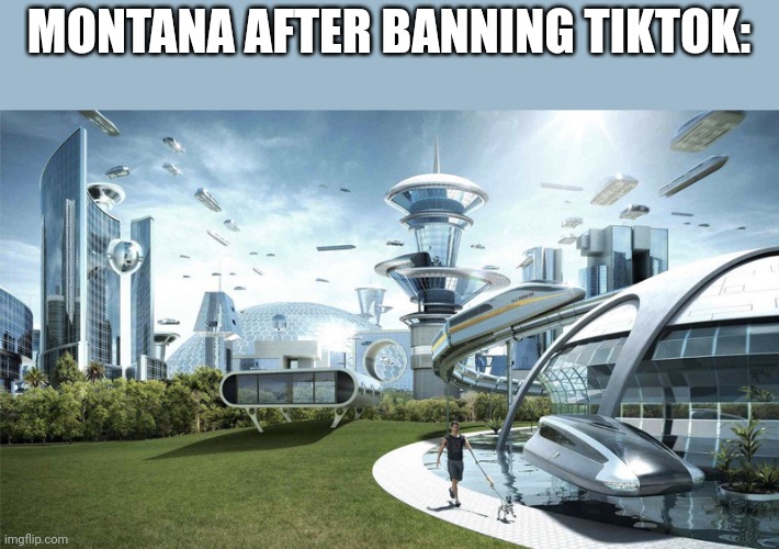 The future world if | MONTANA AFTER BANNING TIKTOK: | image tagged in the future world if | made w/ Imgflip meme maker