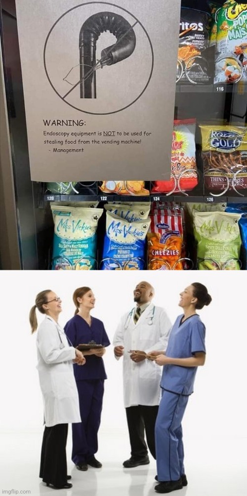 Medical school humor | image tagged in doctors laughing,vending machine,snacks,medical school,humor | made w/ Imgflip meme maker