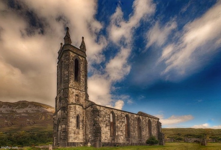 Remains of old church | image tagged in the remains,old church,donegal,ireland | made w/ Imgflip meme maker