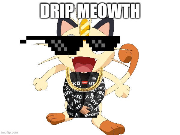Drip Meowth | DRIP MEOWTH | image tagged in drip,meowth,pokemon | made w/ Imgflip meme maker
