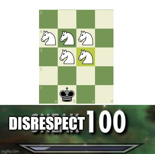 I checkmate nelson with 5 knights like Hikaru ? | DISRESPECT | image tagged in sneak 100 | made w/ Imgflip meme maker