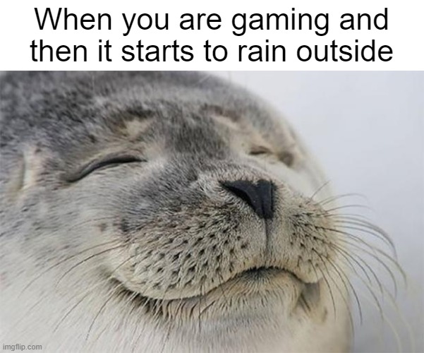 It's a vibe | When you are gaming and then it starts to rain outside | image tagged in memes,gaming,rain,satifying,vibes | made w/ Imgflip meme maker