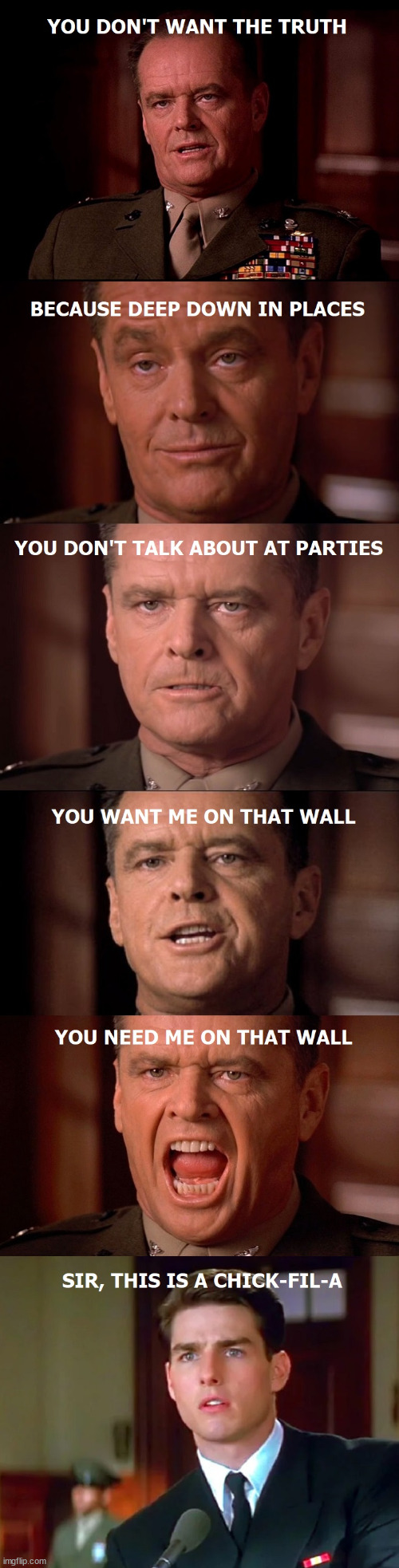 A Few Good Memes | image tagged in jack nicholson,tom cruise | made w/ Imgflip meme maker