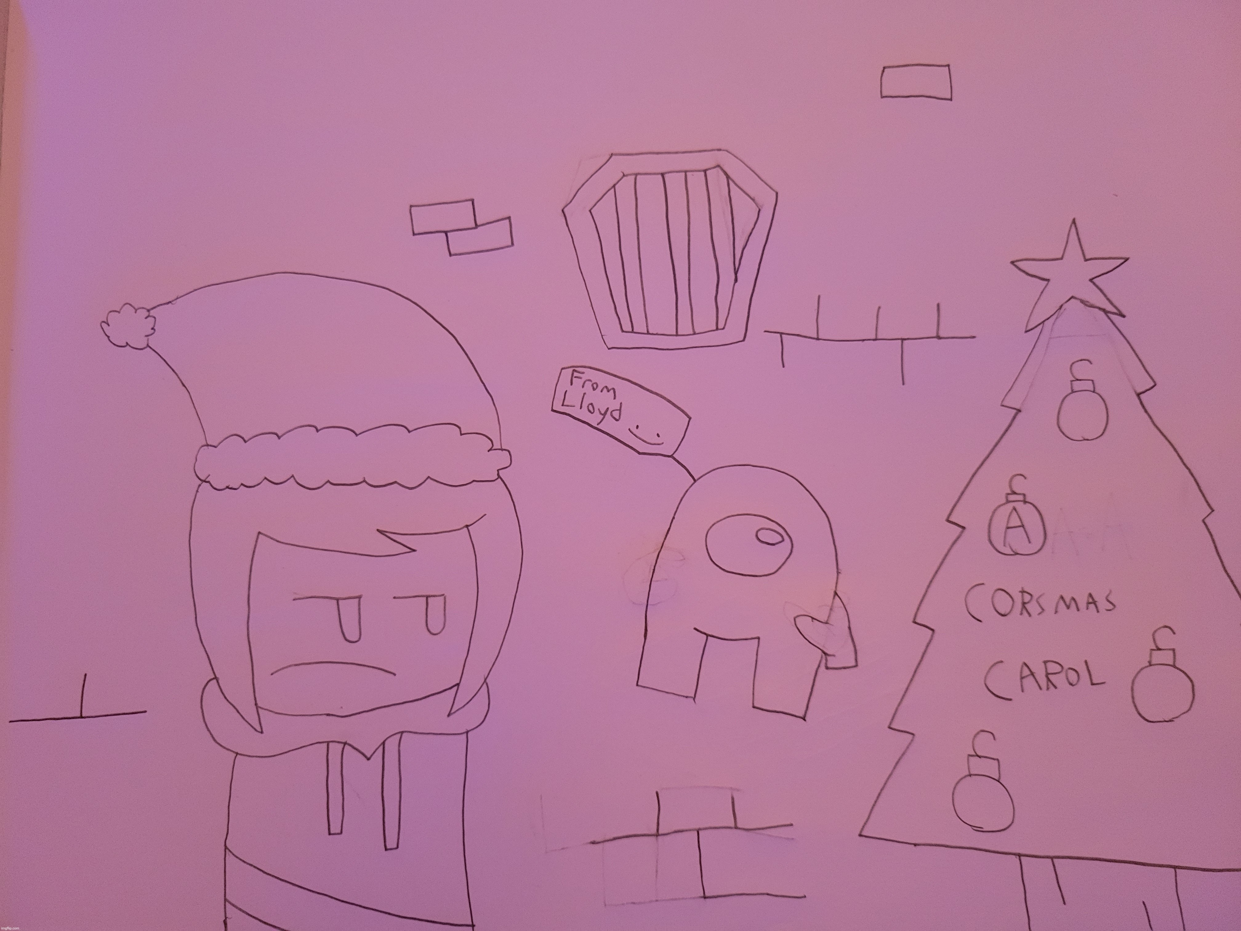 titlecard sketch for the Salad Struggles level "A Corsmas Carol"! | made w/ Imgflip meme maker