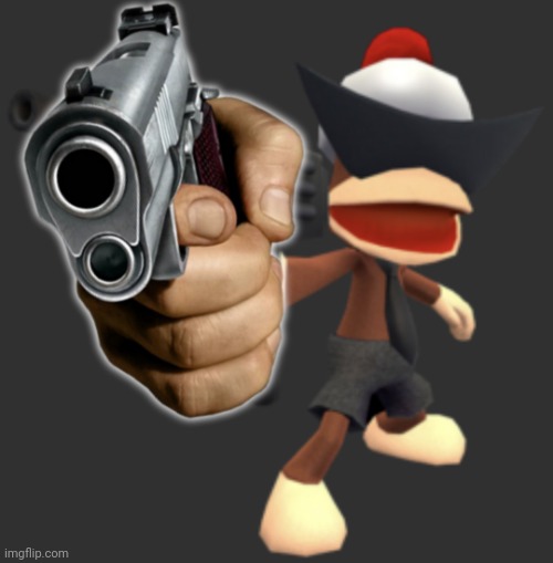 Ape escape with gun | image tagged in ape escape with gun | made w/ Imgflip meme maker