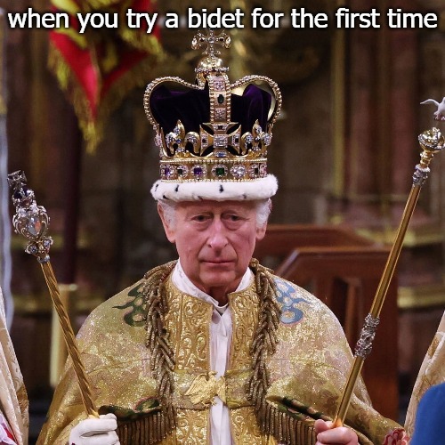 when you try a bidet for the first time | image tagged in prince | made w/ Imgflip meme maker