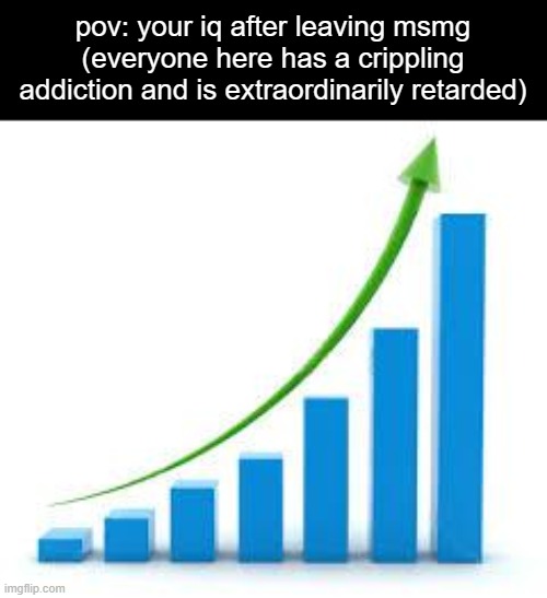 . | pov: your iq after leaving msmg (everyone here has a crippling addiction and is extraordinarily retarded) | image tagged in graph | made w/ Imgflip meme maker