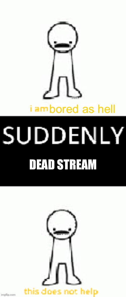 Aaa | image tagged in suddenly dead stream | made w/ Imgflip meme maker