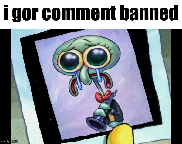 why msmg | i gor comment banned | image tagged in zad skidword,squidward,silly,comments | made w/ Imgflip meme maker