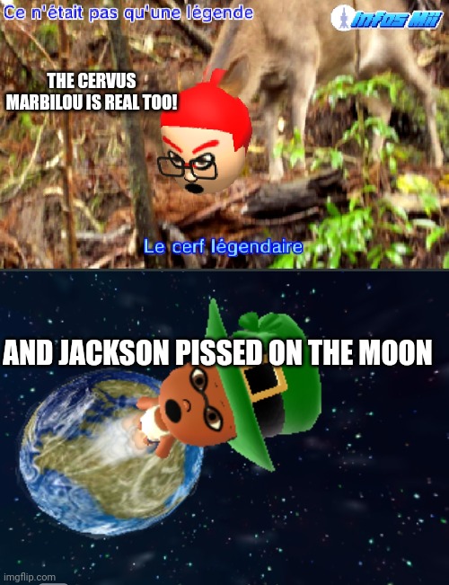 THE CERVUS MARBILOU IS REAL TOO! AND JACKSON PISSED ON THE MOON | made w/ Imgflip meme maker