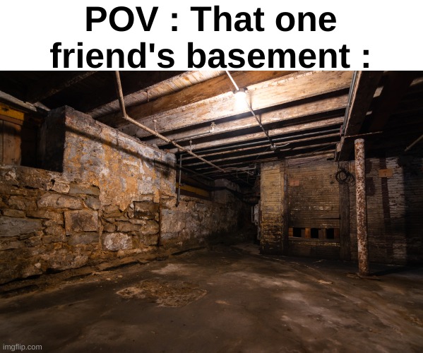 Facts tho | POV : That one friend's basement : | image tagged in memes,funny,relatable,friends,basement,front page plz | made w/ Imgflip meme maker