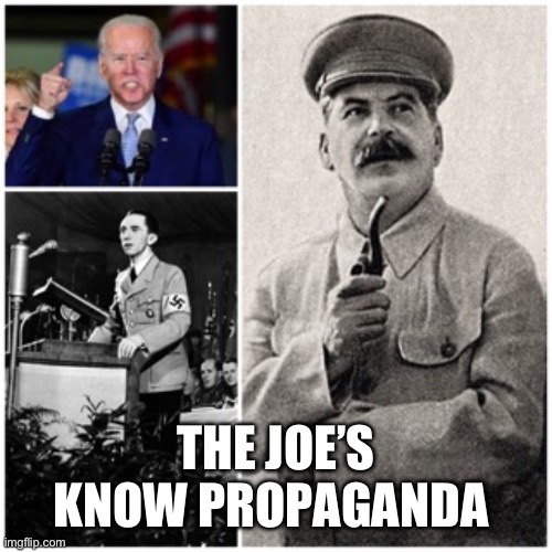 The Joe’s | THE JOE’S KNOW PROPAGANDA | image tagged in joe knows,memes,funny | made w/ Imgflip meme maker