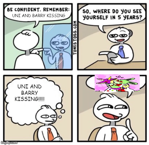 i suck at editing comics | UNI AND BARRY KISSING; UNI AND BARRY KISSING!!!!! | made w/ Imgflip meme maker