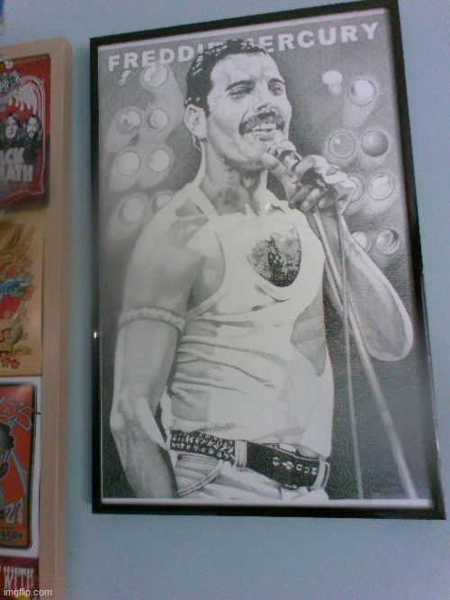 Picked up this awesome sketch at an art fair... | image tagged in queen,freddy mercury | made w/ Imgflip meme maker