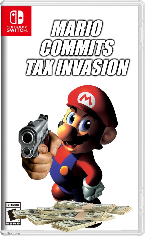 MARIO COMMITS TAX INVASION | image tagged in funny | made w/ Imgflip meme maker