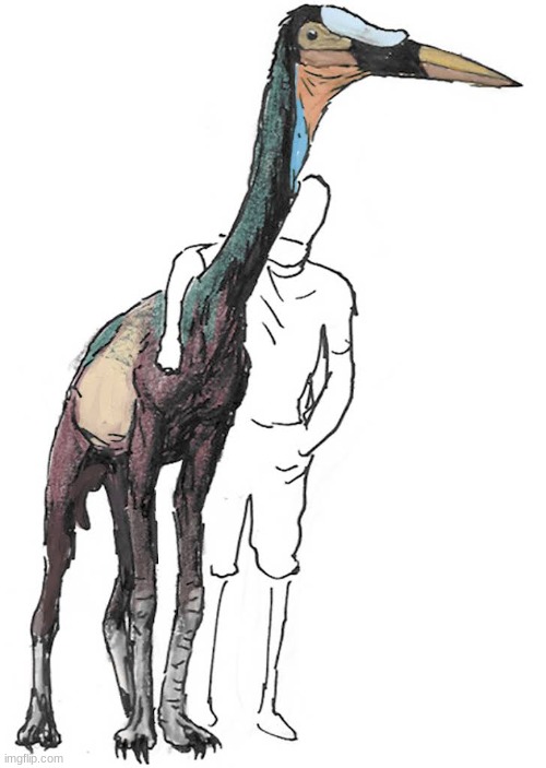 Flightless pterosaur (Art by C.M Kosemen and Simon Roy) | made w/ Imgflip meme maker