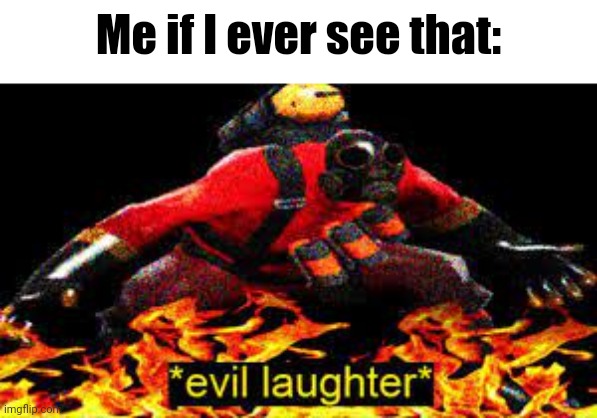 *evil laughter* | Me if I ever see that: | image tagged in evil laughter | made w/ Imgflip meme maker
