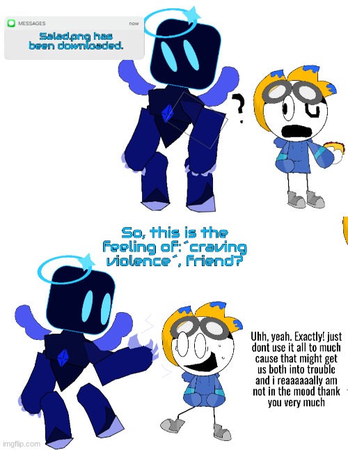 Just 2 images of sketchy and sapphi bieng goofballs | made w/ Imgflip meme maker