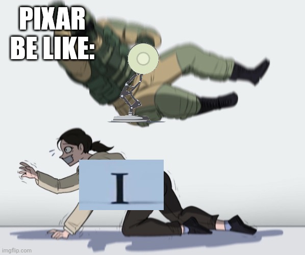 The i always have to die | PIXAR BE LIKE: | image tagged in guy falling on another person,memes | made w/ Imgflip meme maker