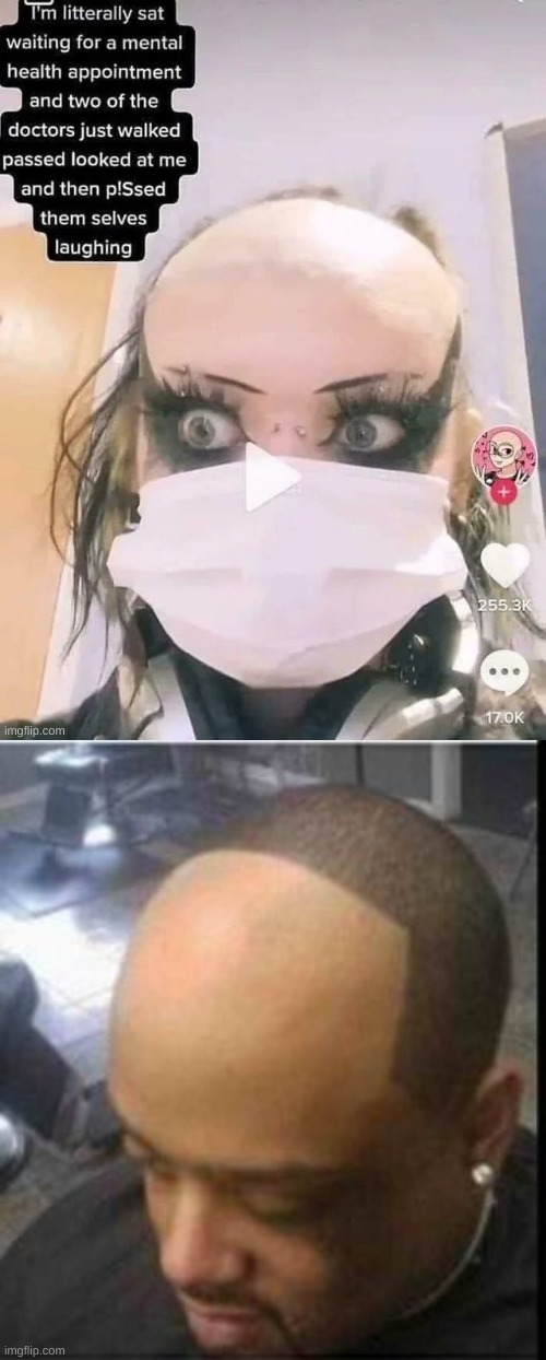 image tagged in hairline pushback | made w/ Imgflip meme maker