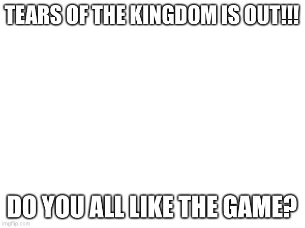 TOTK!!! | TEARS OF THE KINGDOM IS OUT!!! DO YOU ALL LIKE THE GAME? | image tagged in totk | made w/ Imgflip meme maker