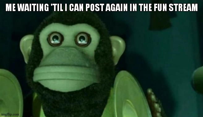 i think im not the only one | ME WAITING 'TIL I CAN POST AGAIN IN THE FUN STREAM | image tagged in staring moneky,relatable,so true,accurate,funny,meme | made w/ Imgflip meme maker