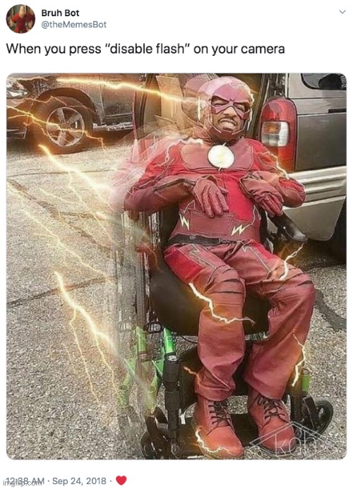 Now this is some dark humor | image tagged in dark humor,disabled,the flash,super dark,messed up | made w/ Imgflip meme maker