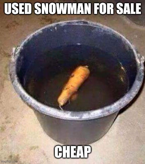 used snowman | USED SNOWMAN FOR SALE CHEAP | image tagged in used snowman | made w/ Imgflip meme maker