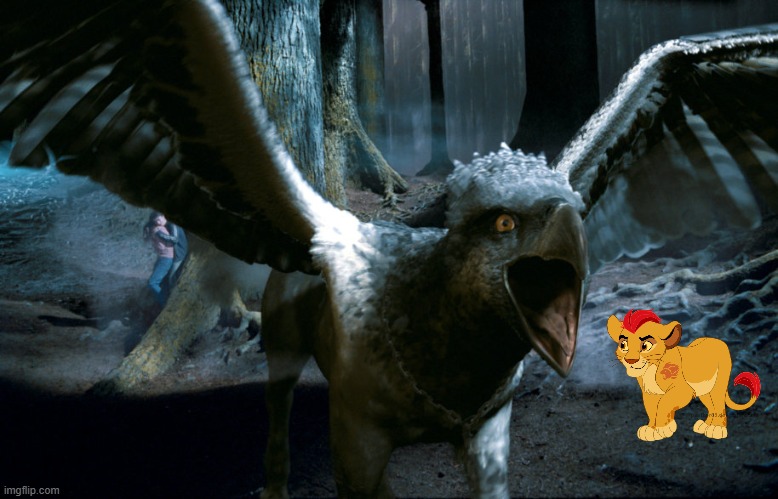 Buckbeak charging at Kion | image tagged in buckbeak charging | made w/ Imgflip meme maker