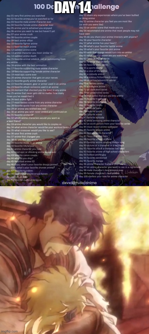 Nearly had me in tears | DAY 14 | image tagged in 100 day anime challenge,jojo's bizarre adventure | made w/ Imgflip meme maker