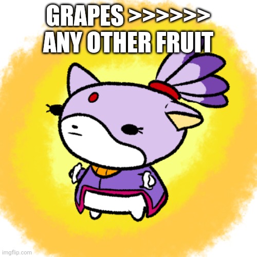 Blaze | GRAPES >>>>>> ANY OTHER FRUIT | image tagged in blaze | made w/ Imgflip meme maker