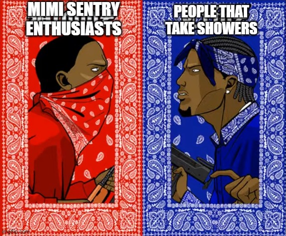 which side are you on | MIMI SENTRY ENTHUSIASTS; PEOPLE THAT TAKE SHOWERS | image tagged in which side are you on,tf2,tf2 engineer | made w/ Imgflip meme maker