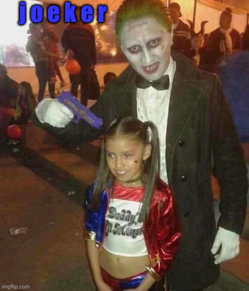 Cursed Joker and Harley cosplay | j o e k e r | image tagged in cursed joker and harley cosplay | made w/ Imgflip meme maker