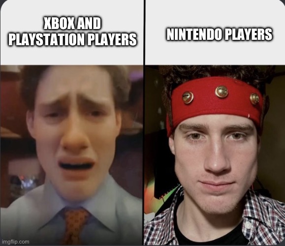 Griffmass Meme (Blank) | NINTENDO PLAYERS; XBOX AND PLAYSTATION PLAYERS | image tagged in griffmass meme blank | made w/ Imgflip meme maker