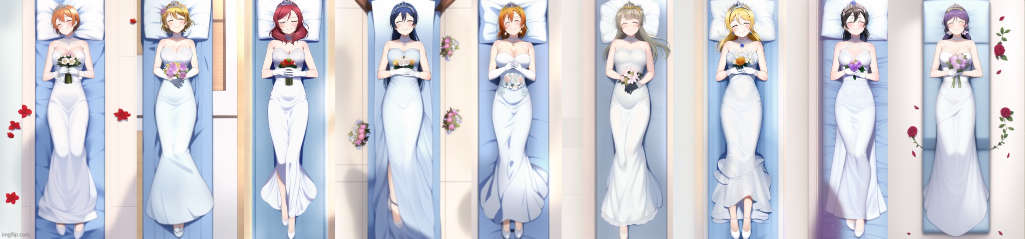 Is this like a funeral or just lying down on a bridal outfit??? | image tagged in what the fu-,love live | made w/ Imgflip meme maker