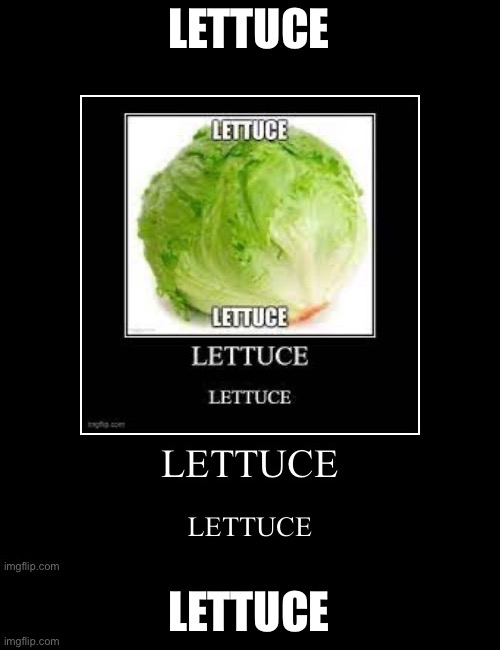 It doesn’t even look like a word anymore | LETTUCE; LETTUCE | image tagged in lettuce | made w/ Imgflip meme maker
