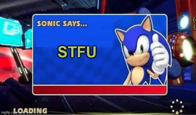Sonic Says | STFU | image tagged in sonic says | made w/ Imgflip meme maker