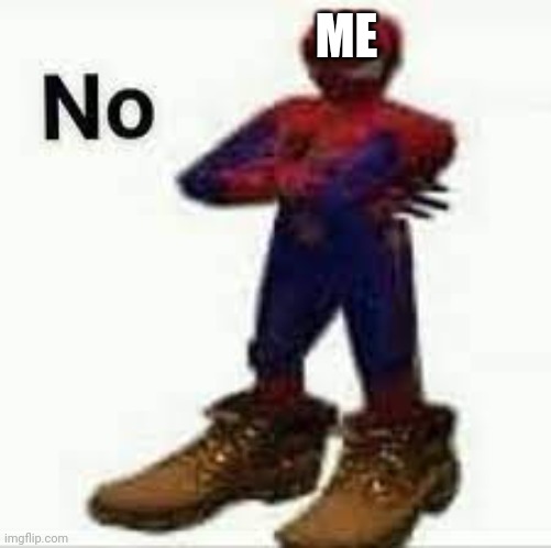 No spiderman | ME | image tagged in no spiderman | made w/ Imgflip meme maker