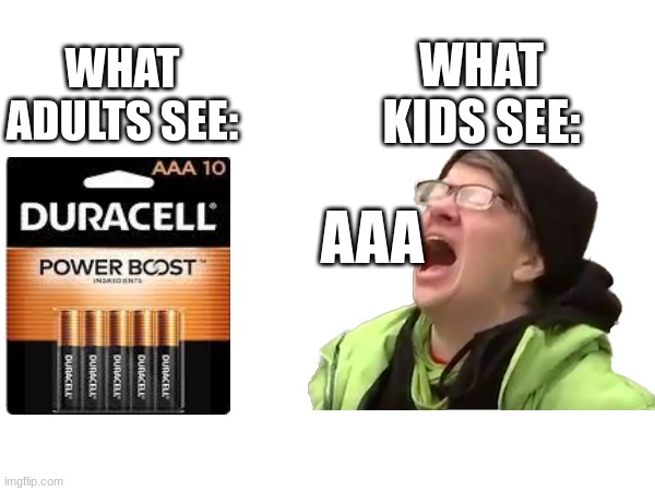 True dis | WHAT KIDS SEE:; WHAT ADULTS SEE:; AAA | image tagged in did anybody else see this as a kid | made w/ Imgflip meme maker