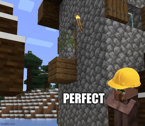 PERFECT | image tagged in villager-archetict,failure | made w/ Imgflip meme maker
