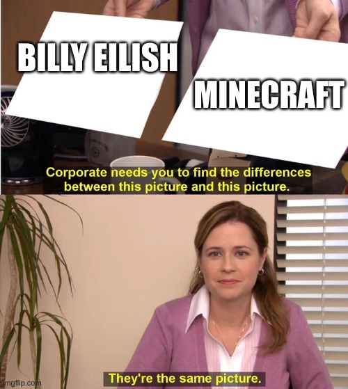 There is no difference | BILLY EILISH MINECRAFT | image tagged in there is no difference | made w/ Imgflip meme maker