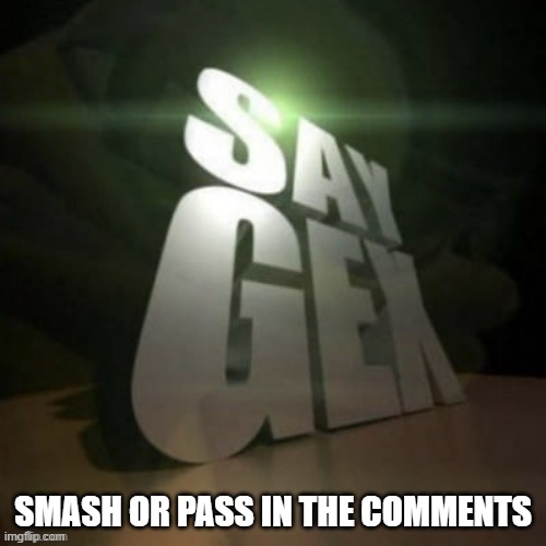 say gex | SMASH OR PASS IN THE COMMENTS | image tagged in say gex | made w/ Imgflip meme maker