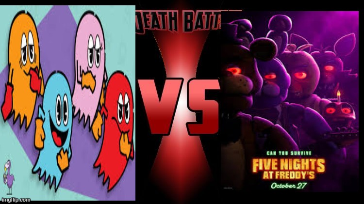 i love this match up | image tagged in death battle,pacman,fnaf | made w/ Imgflip meme maker