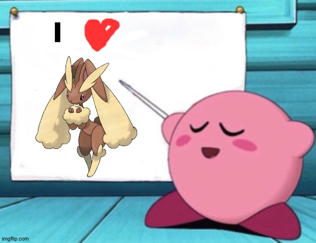 Kirby loves Lopunny | I | image tagged in kirby's lesson,pokemon | made w/ Imgflip meme maker