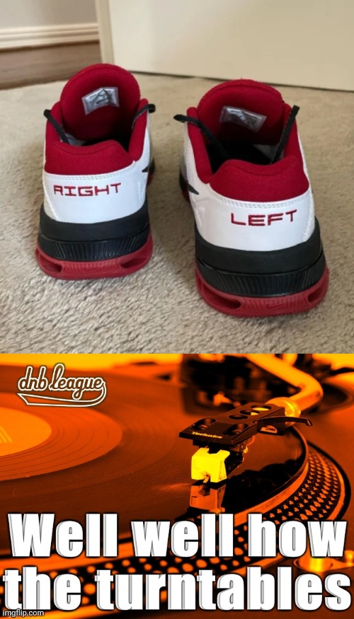 Right left switched places | image tagged in well well how the turntables,right,left,shoes,you had one job,memes | made w/ Imgflip meme maker