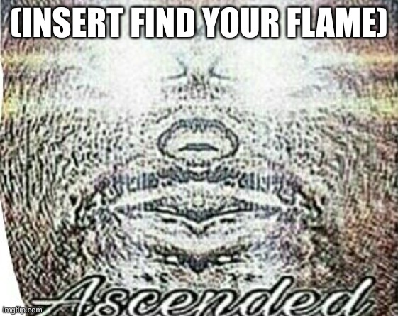 Real Shit Ascended | (INSERT FIND YOUR FLAME) | image tagged in real shit ascended | made w/ Imgflip meme maker