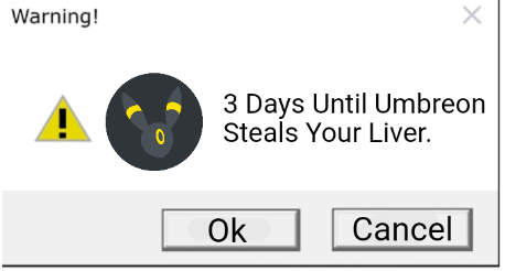 3 Days Until Umbreon Steals Your Liver. Blank Meme Template