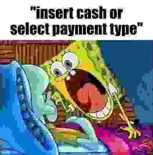insert cash or select payment type | image tagged in silly,gen z humor,i gorfor | made w/ Imgflip meme maker